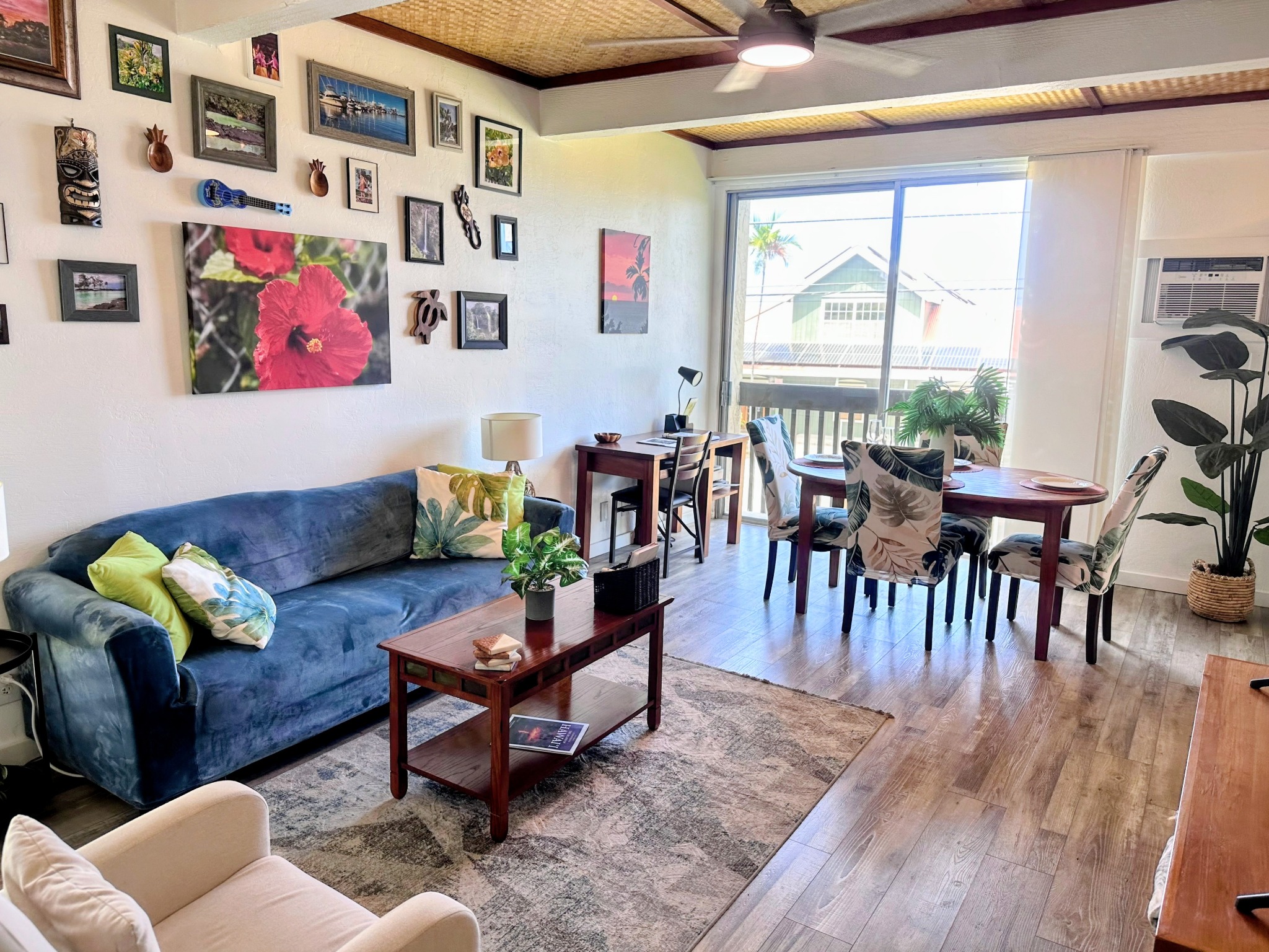 Wide view of the Mansions living and dining room